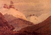 John Robert Cozens Between Chamonix and Martigny oil on canvas